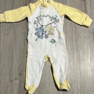 Vintage/Y2K Yellow and White Kids One Piece